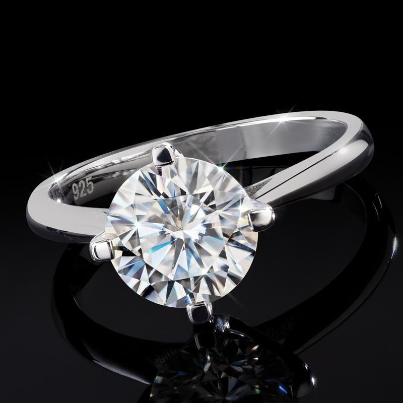 Moissanite Solitaire Ring and Earrings (4 ctw)
